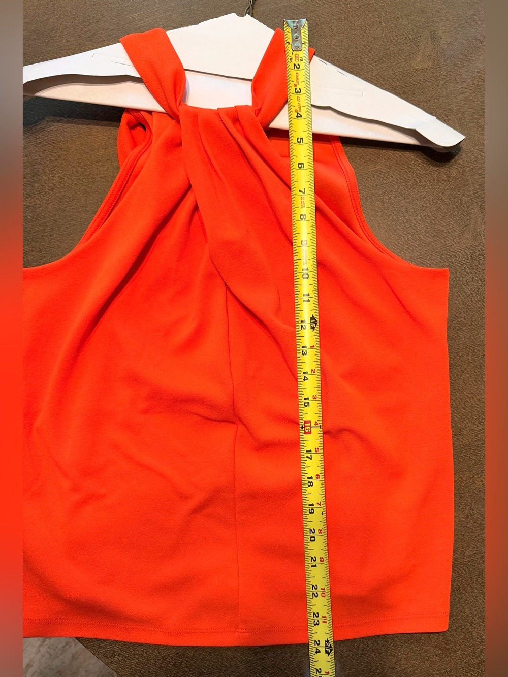 Ann Taylor Orange Twist Neck Halter Top | M - Picture 2 of 8